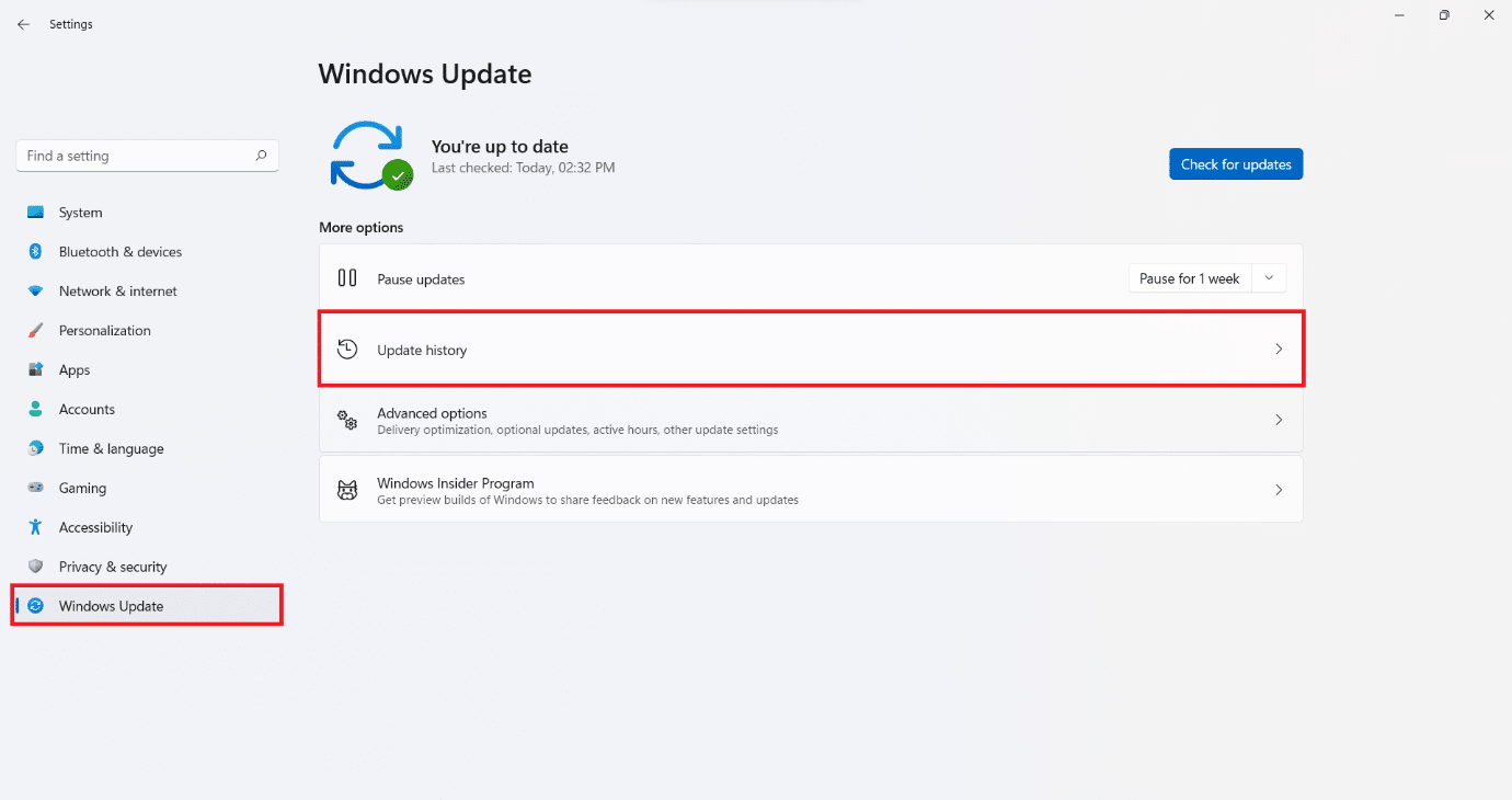 Tab pembaruan Windows di pengaturan. Cara Memperbaiki Kesalahan Proses Kritis Meninggal di Windows 11