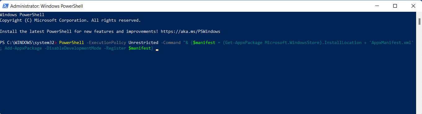 Windows PowerShell. Cómo arreglar las aplicaciones que no se pueden abrir en Windows 11