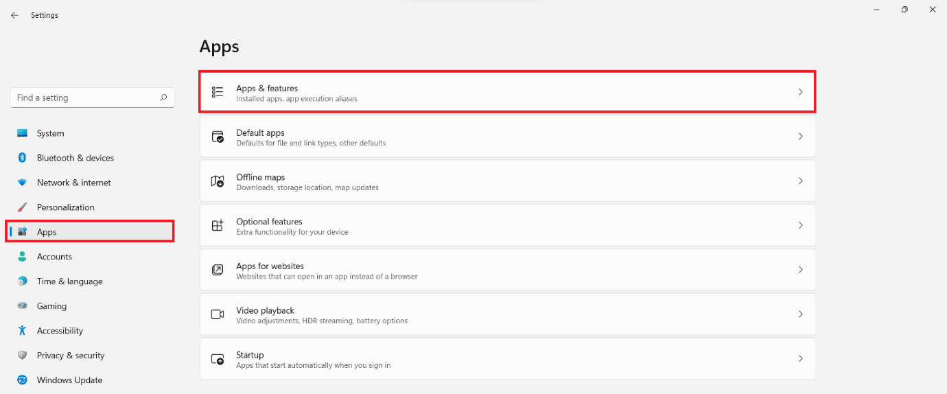 clique em Aplicativos e selecione Aplicativos e recursos no aplicativo Configurações. Como desativar a barra de jogos do Xbox no Windows 11