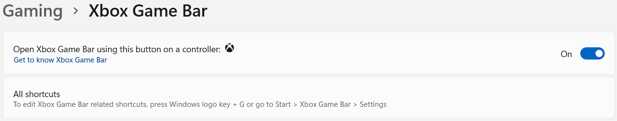 Barra de jogos do Xbox