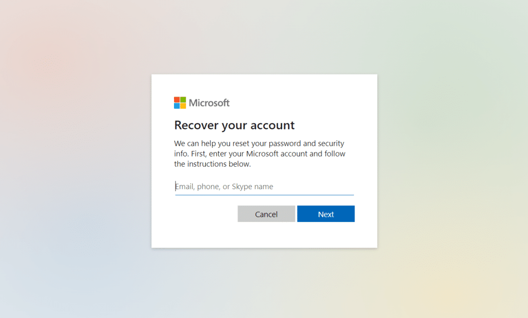 Coloque seu endereço de e-mail de recuperação no campo fornecido. Como recuperar a senha do Outlook