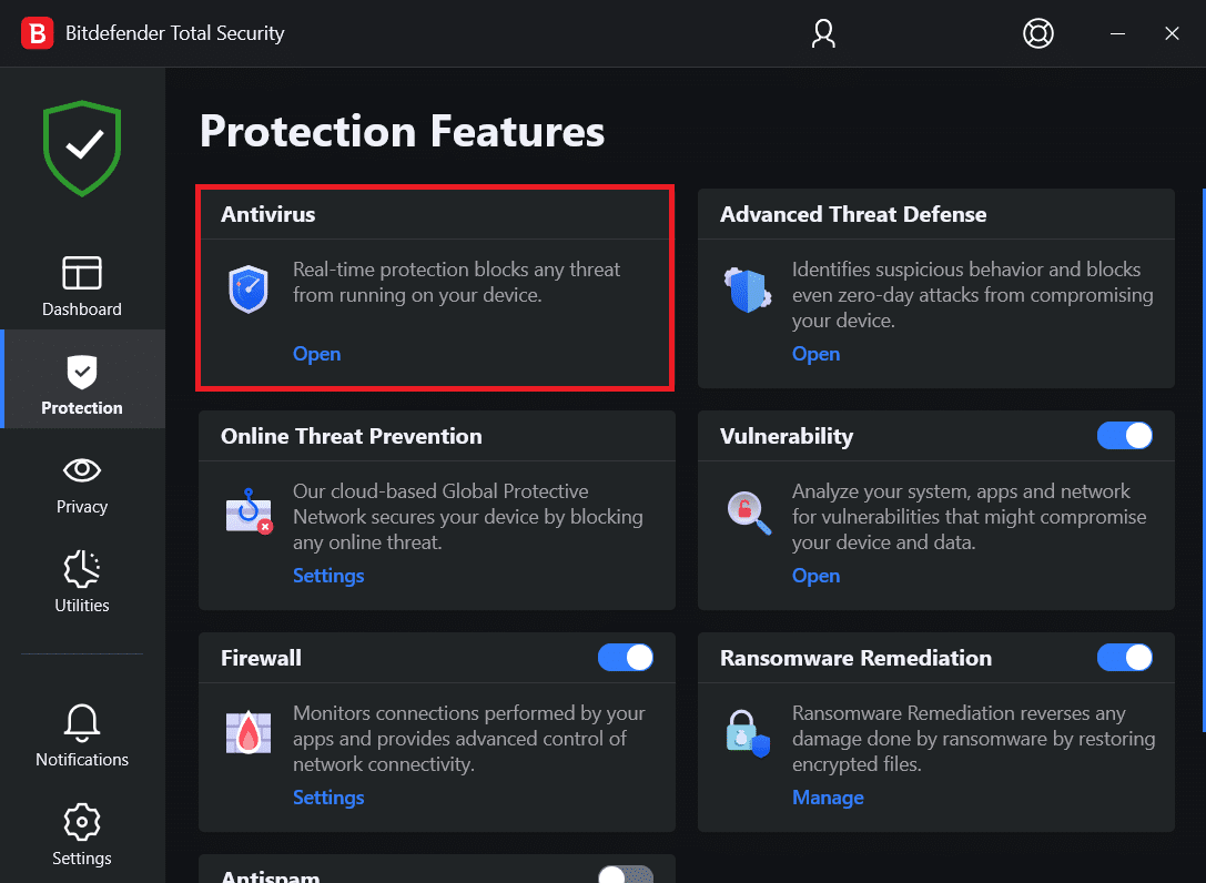 Interface de l'application antivirus. Comment réparer l'erreur VCRUNTIME140.dll manquant sous Windows 11