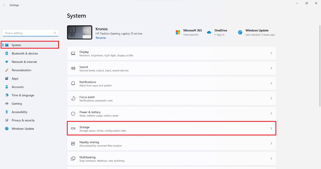 Opsi penyimpanan di bagian Sistem pada aplikasi Pengaturan | Cara untuk mempercepat Windows 11