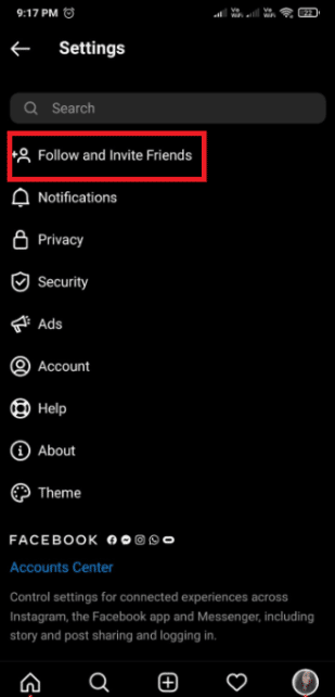 Toque em Seguir e Convidar Amigos. Como encontrar alguém no Instagram pelo número de telefone
