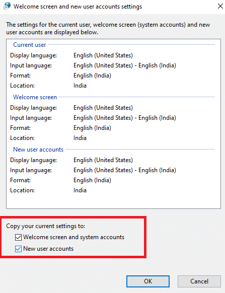 Sekarang, pastikan bidang berikut dicentang, Layar selamat datang dan akun sistem, Akun pengguna baru. Cara Memperbaiki Alat Pembuatan Media Windows Tidak Berfungsi