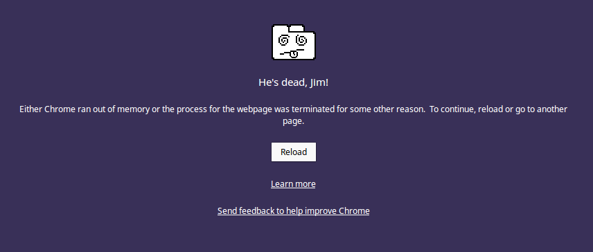 Correction de l'erreur Google Chrome Il est mort, Jim !