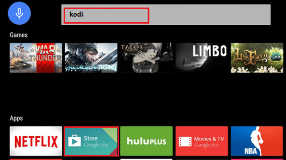 faça login na sua conta do Google e procure Kodi na barra de pesquisa. Como instalar o Kodi na Smart TV