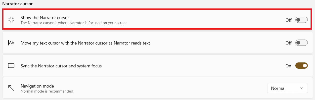 Cursor do narrador