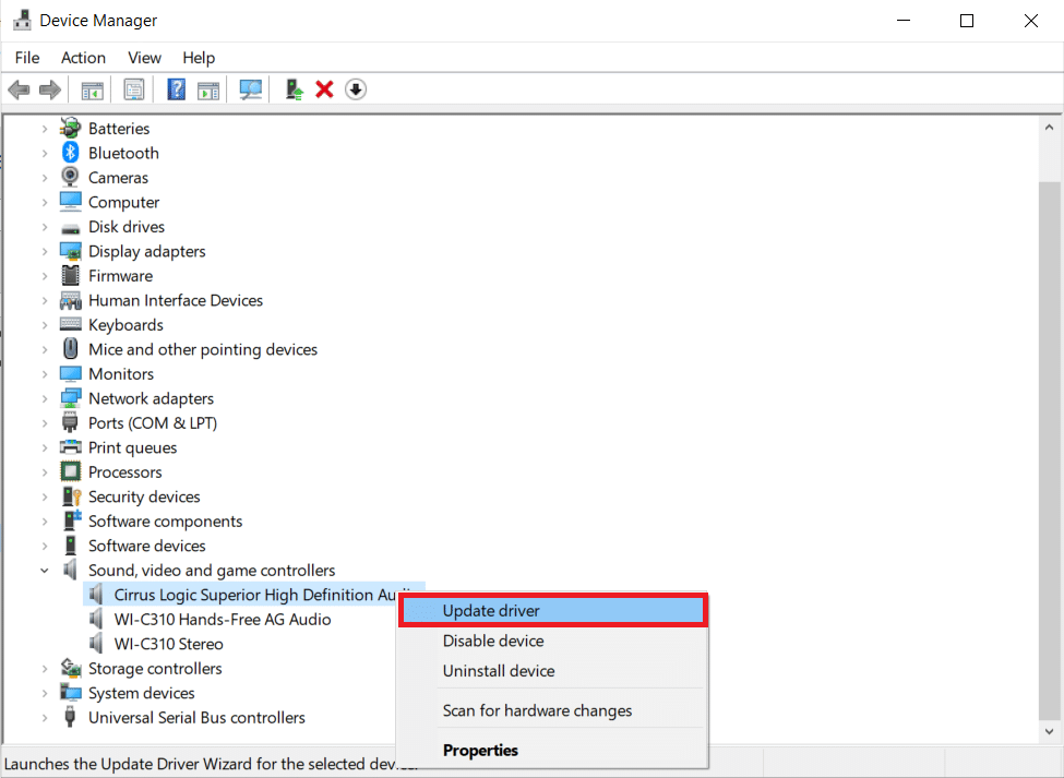 Clique com o botão direito do mouse no dispositivo de áudio e clique em Atualizar driver. Como corrigir nenhum dispositivo de áudio instalado
