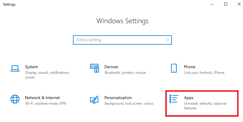Navegue a Configuración presionando las teclas Windows e I juntas