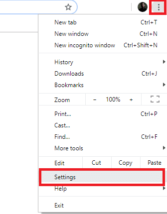 klik tombol menu yang terletak di kanan atas jendela google chrome. Klik Pengaturan.