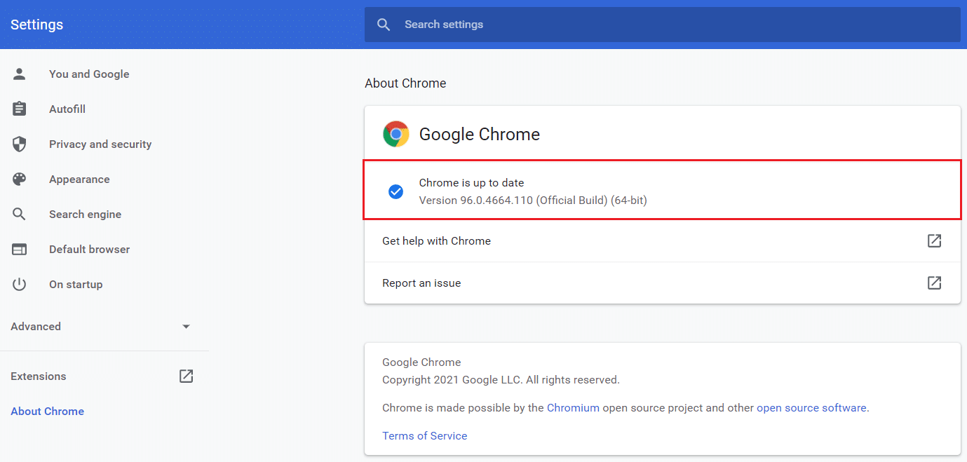 periksa apakah chrome diperbarui atau tidak