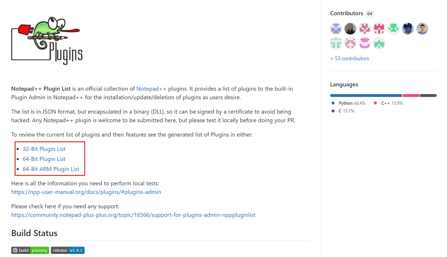 baixe o plugin Notepad plus plus manualmente na página do github