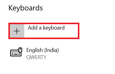 Cliquez sur Ajouter un clavier sous la catégorie Claviers.
