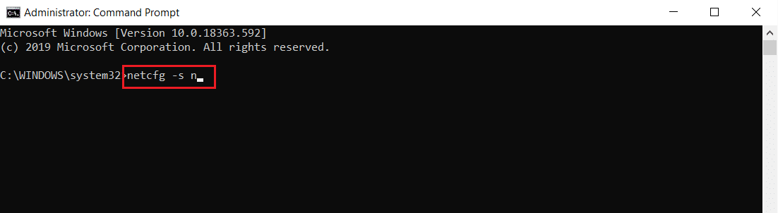 ketik perintah netcfg di cmd atau command prompt