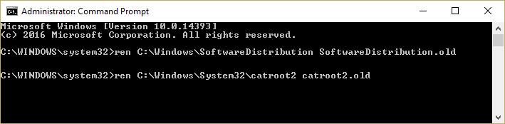 Renommer le dossier SoftwareDistribution