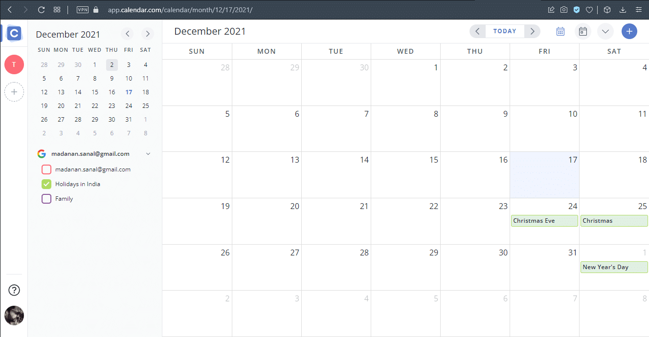 un calendrier Windows 11