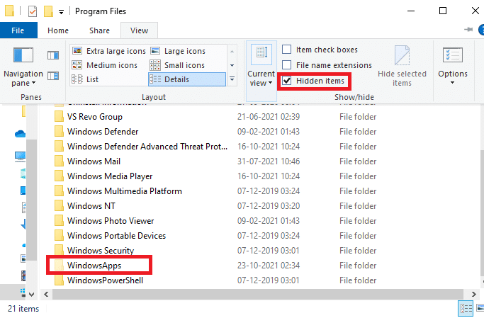Aqui, role para baixo até WindowsApps e clique com o botão direito nele