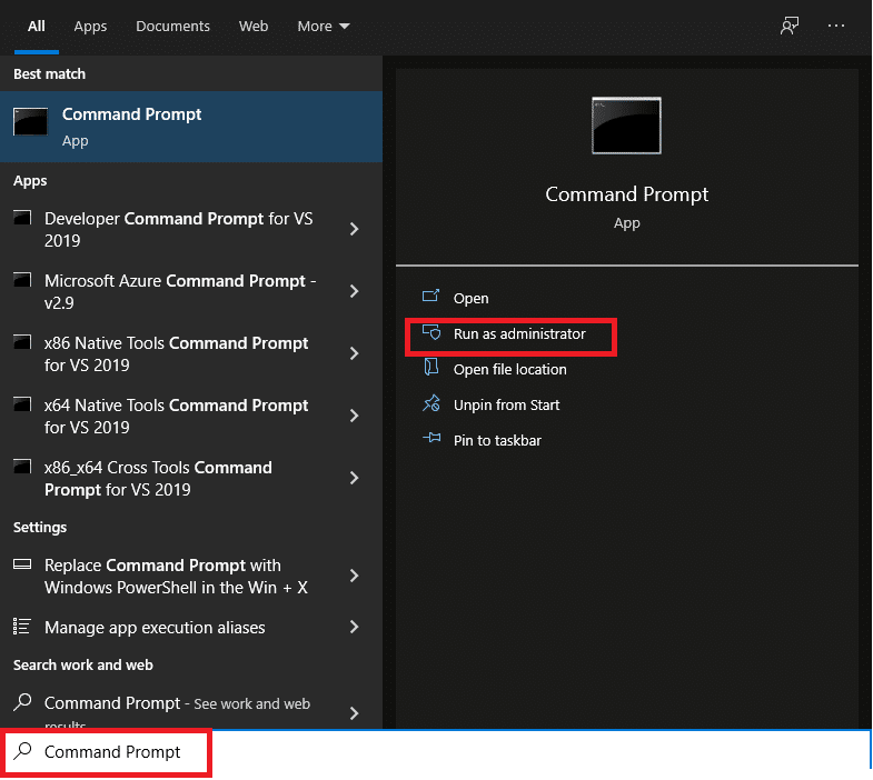 Digite Prompt de Comando e clique na opção Executar como Administrador no painel direito. Como corrigir o problema ausente dos ícones da barra de tarefas do Windows 10