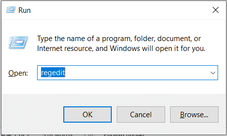 Appuyez sur Windows et X pour ouvrir la boîte de commande Exécuter. Tapez regedit et appuyez sur Entrée.