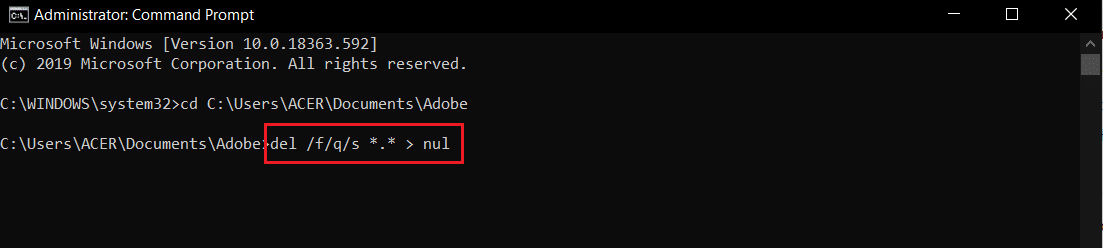 명령 프롬프트에서 폴더를 삭제하려면 명령을 입력하십시오. PowerShell에서 폴더 및 하위 폴더를 삭제하는 방법