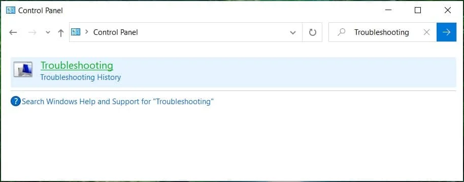 ค้นหา Troubleshooting และคลิกที่ Troubleshooting |Fix Windows Update Error 8024402F