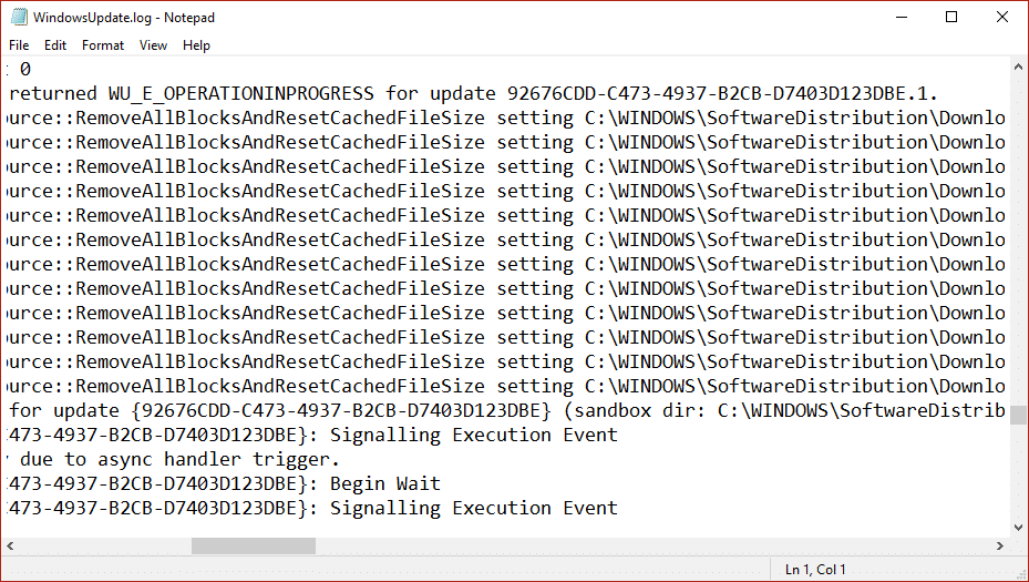 ไฟล์บันทึก Windows Update | แก้ไขข้อผิดพลาด Windows Update 8024402F
