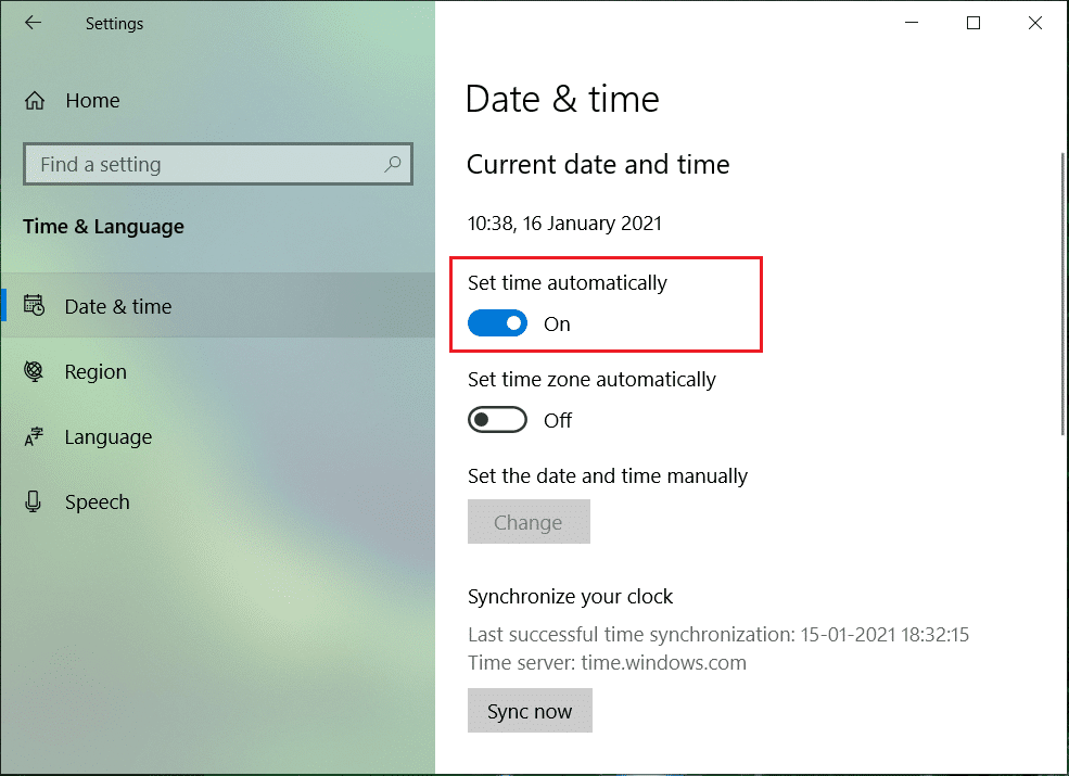 ตั้งเวลาอัตโนมัติเป็นเปิด | แก้ไขข้อผิดพลาด Windows Update 8024402F