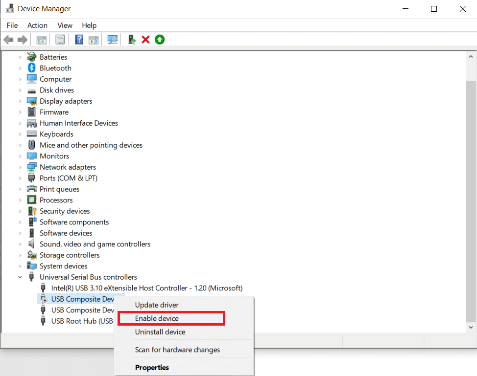 Klik kanan pada perangkat yang dinonaktifkan dan klik Aktifkan driver. Cara Memperbaiki Kamera Laptop Tidak Terdeteksi di Windows 10