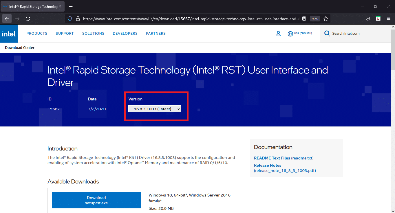 Pada halaman unduhan Anda dapat memilih versi terbaru dari daftar drop-down. 7 Cara Memperbaiki iaStorA.sys BSOD Error pada Windows 10