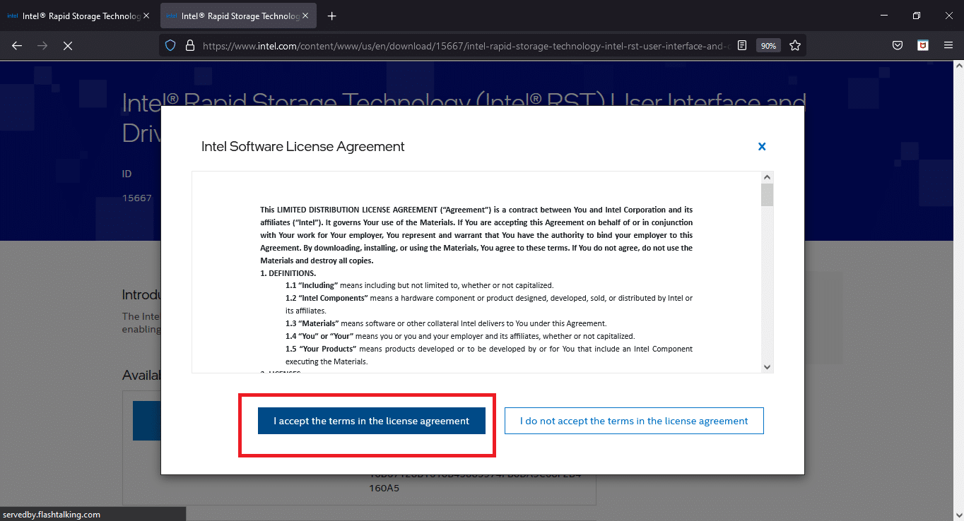 Klik Saya menerima persyaratan di tombol perjanjian lisensi untuk memulai proses pengunduhan. 7 Cara Memperbaiki iaStorA.sys BSOD Error pada Windows 10