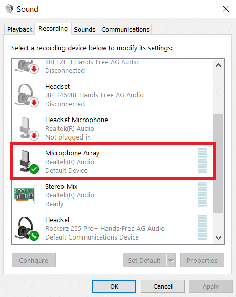 Double-cliquez sur votre microphone pour l'activer
