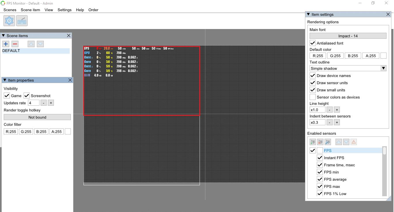 Faceți clic pe suprapunere pentru a deschide setările. 5 Cel mai bun contor FPS Windows 10