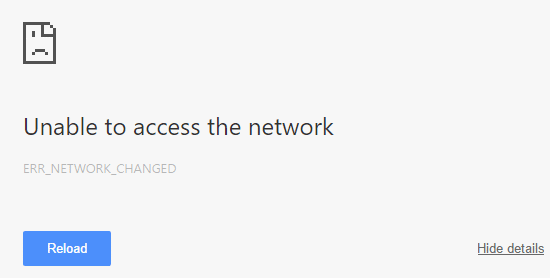 إصلاح ERR_NETWORK_CHANGED في Chrome