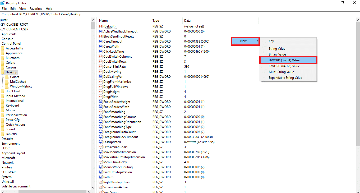 Klik kanan pada panel kanan dan klik New, pilih DWORD Value 32 bits. Cara Memperbaiki Perangkat Lunak Elara Mencegah Shutdown di Windows 10