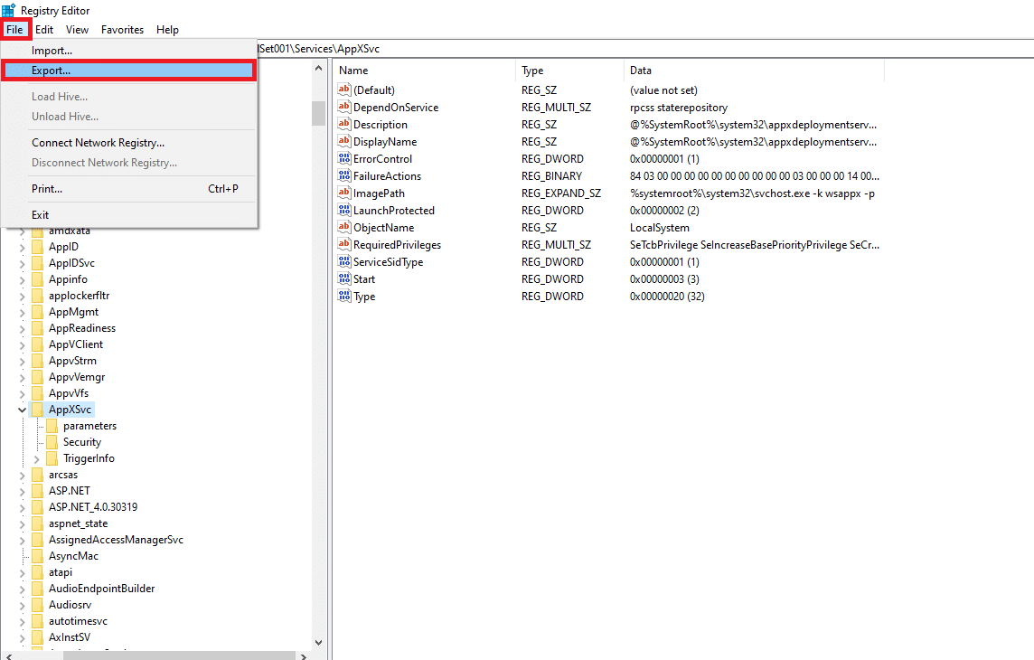 Cadangkan registri Anda terlebih dahulu, klik File dan pilih Ekspor. Cara Memperbaiki Perangkat Lunak Elara Mencegah Shutdown di Windows 10