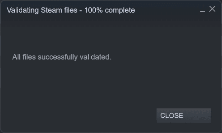 您將收到消息在驗證 Steam 文件時已成功驗證所有文件 Windows 11