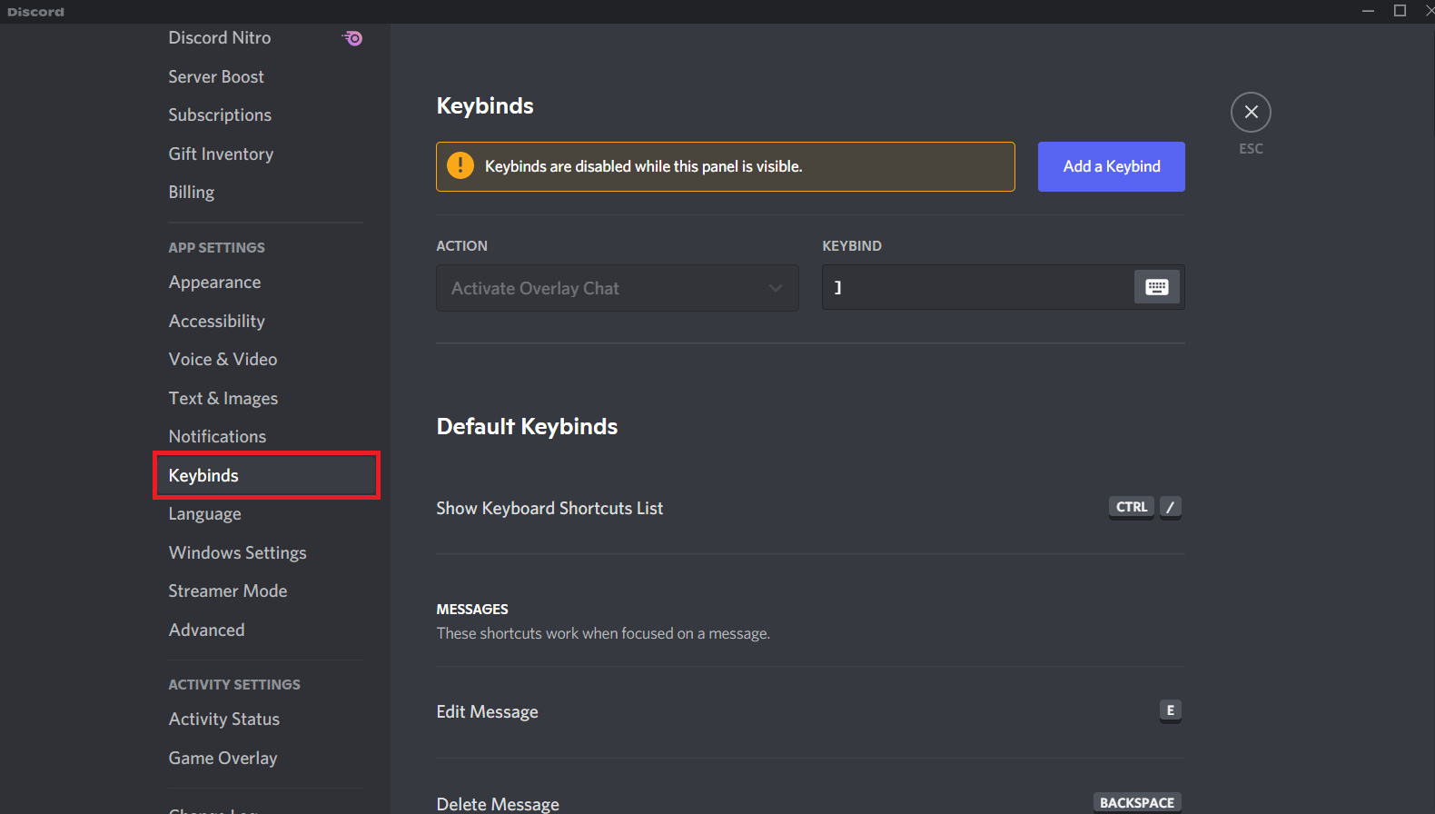 Buka tab Keybinds di bawah APP SETTINGS di panel kiri. Cara Menggunakan Push to Talk di Discord