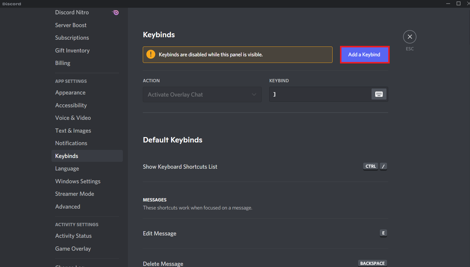 klik tombol Tambahkan Keybind. Cara Menggunakan Push to Talk di Discord