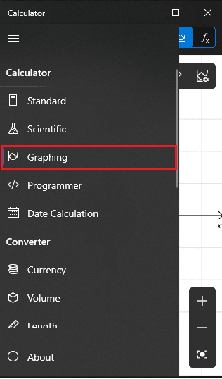 Dans le menu suivant, cliquez sur Graphing. Comment activer le mode graphique de la calculatrice dans Windows 10