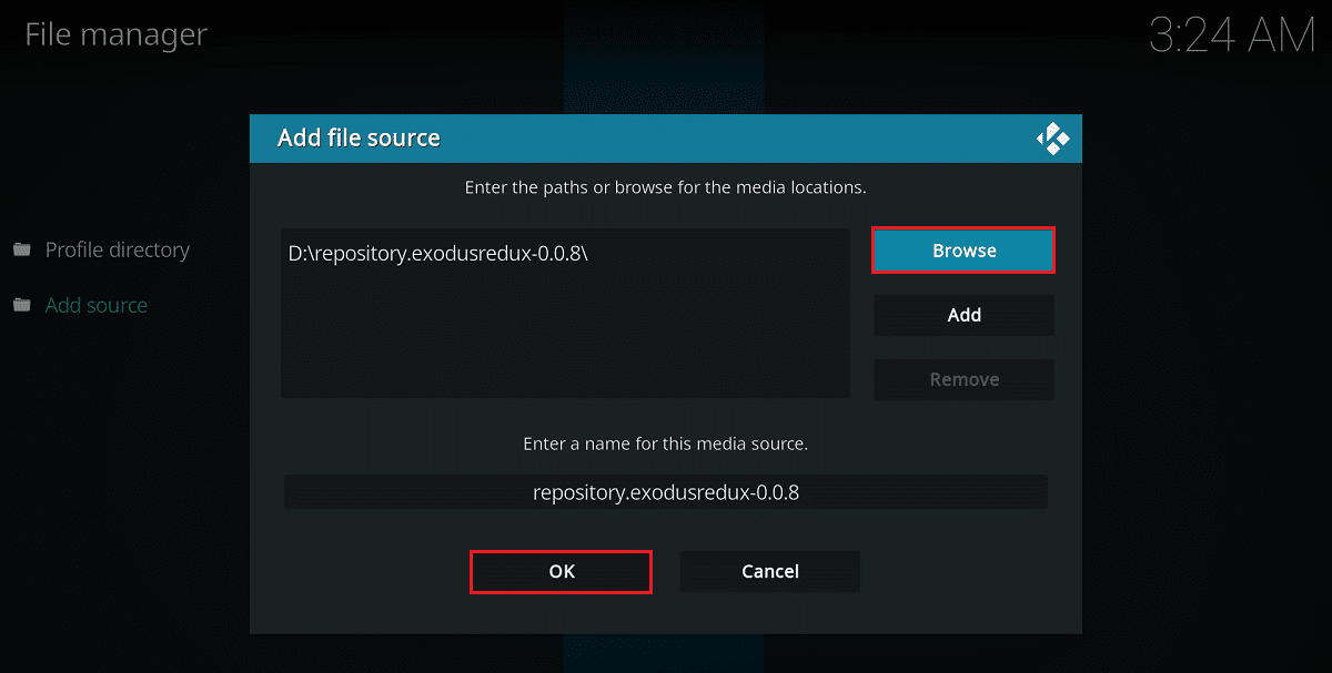 exodus reduxkodiアドオンをインストールするファイルソースを追加します。トップ10ベストコディインドチャンネルアドオン