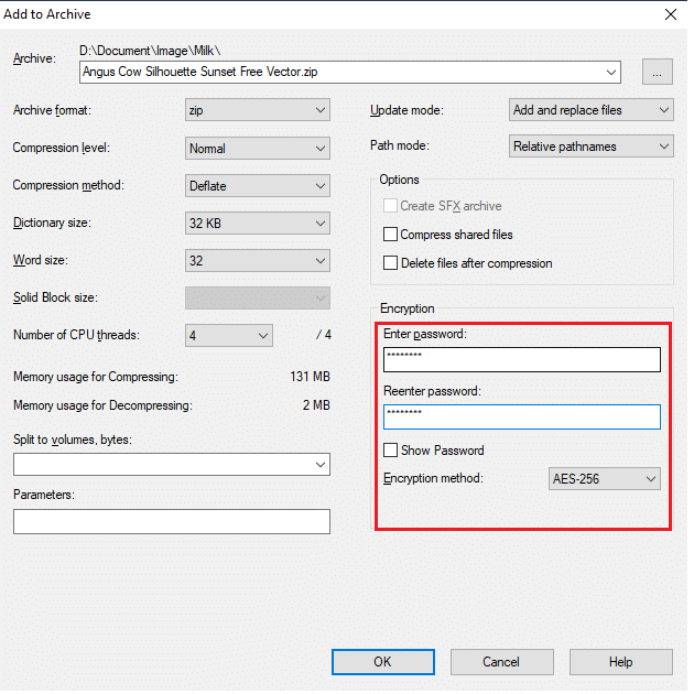 Ketik kata sandi di bawah Masukkan kata sandi dan Masukkan kembali kata sandi di bidang masing-masing di perangkat lunak enkripsi folder. Cara Mengenkripsi Folder di Windows 10