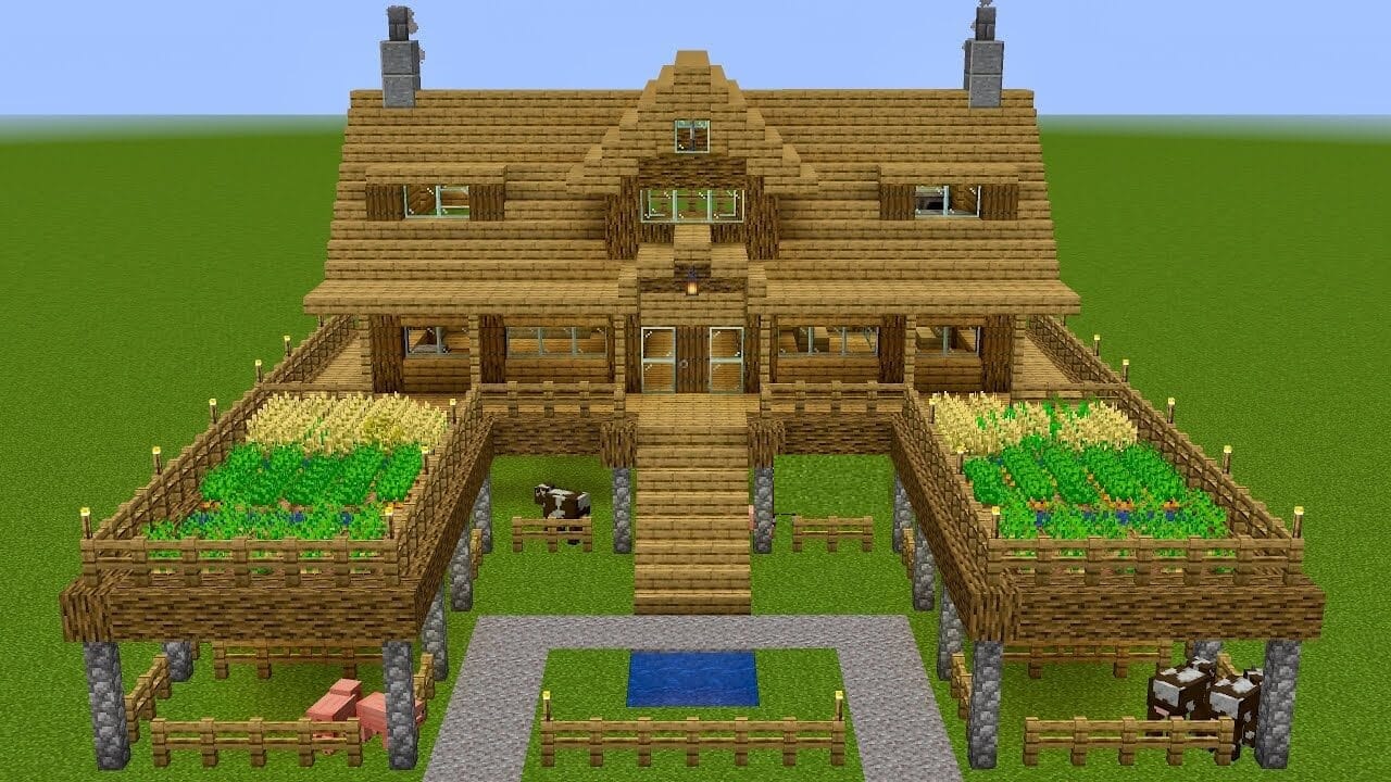 minecraft-rumah-bertingkat-rumah pertanian
