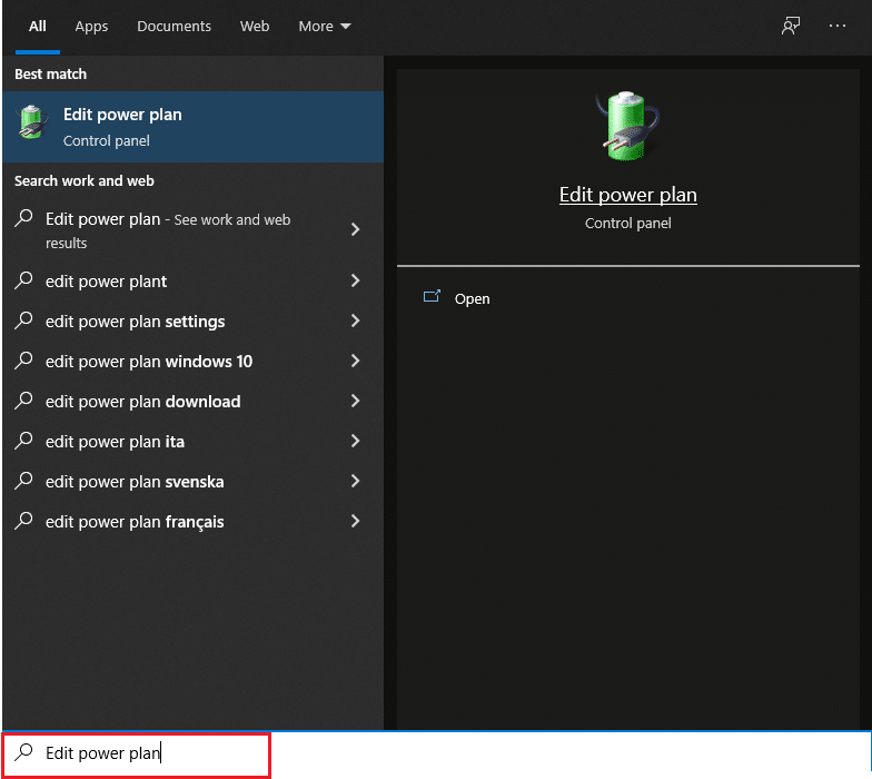 Ketik Edit power plan di menu Start dan tekan Enter untuk membuka. Perbaiki Mode Tidur Windows 10 Tidak Berfungsi