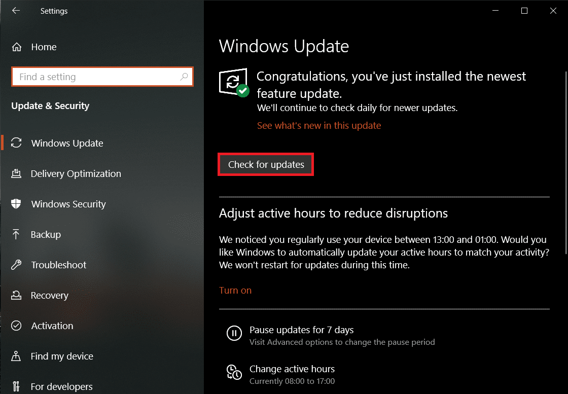 Pada halaman Pembaruan Windows, klik Periksa Pembaruan. Perbaiki Mode Tidur Windows 10 Tidak Berfungsi