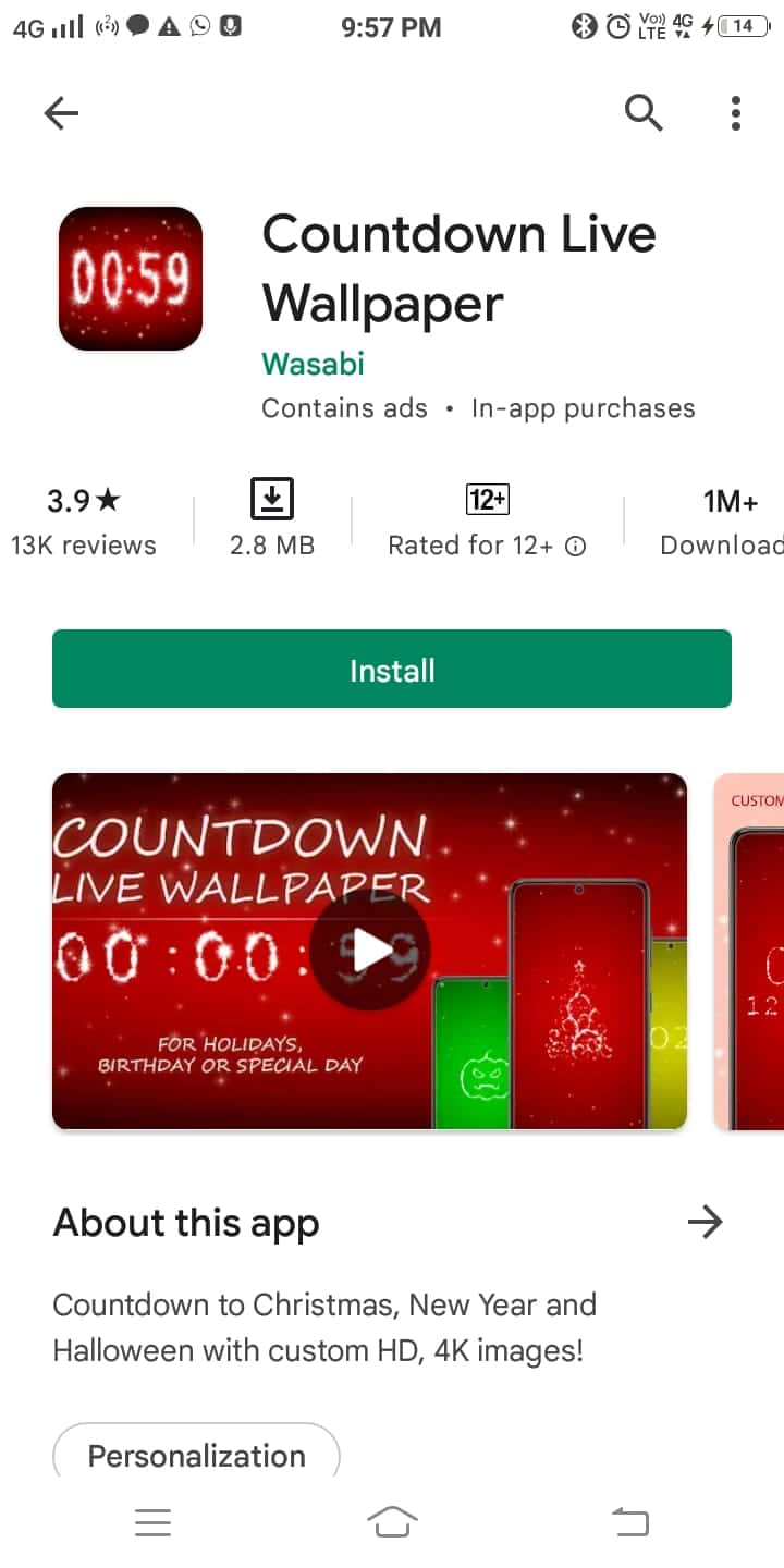 Countdown Live Wallpaper oleh Wasabi