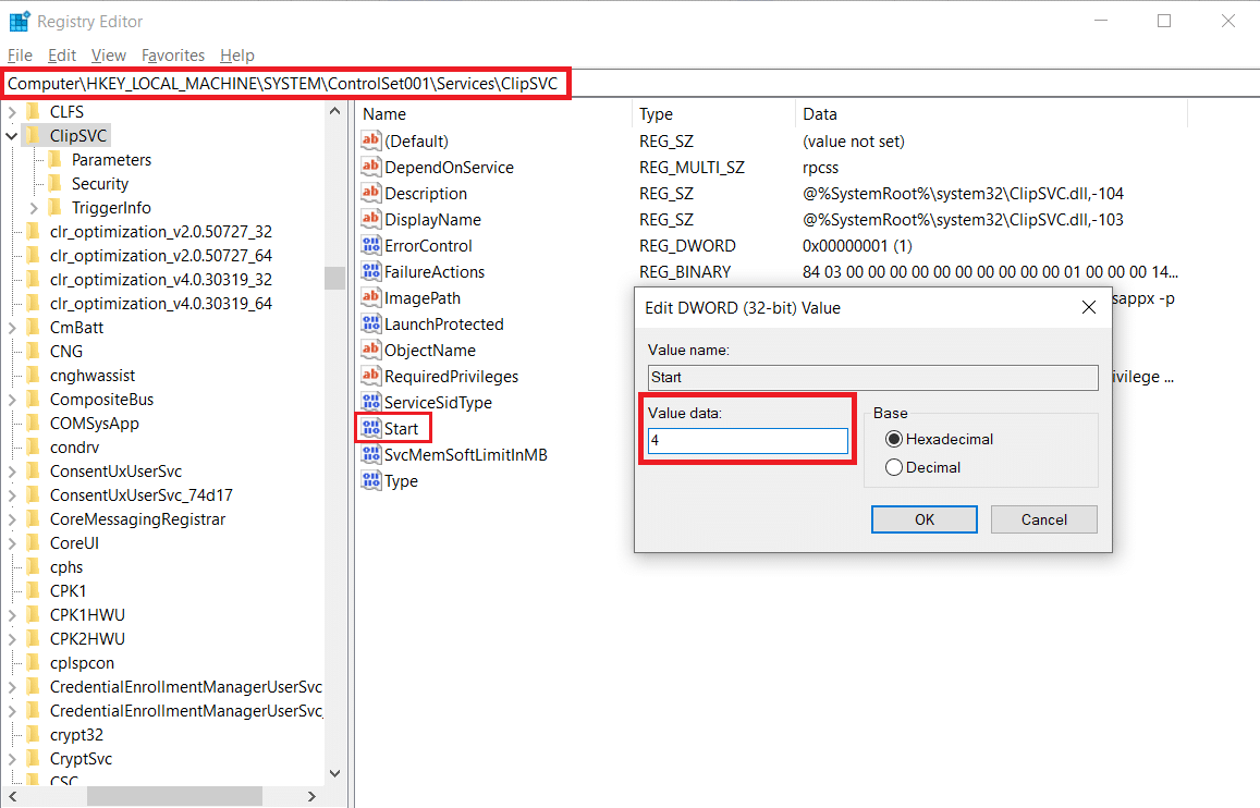 nonaktifkan ClipSVC. Cara Memperbaiki Penggunaan Disk Tinggi WSAPPX di Windows 10
