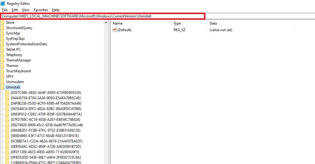 Arahkan ke folder Uninstall