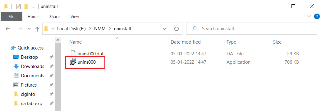 klik dua kali pada file unis000.exe untuk menghapus Instalasi InstaShield Informasi