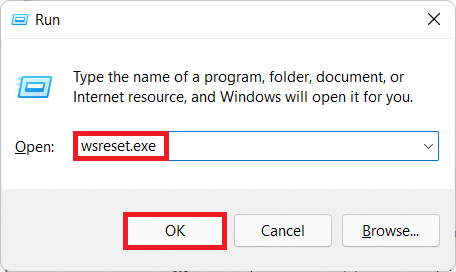 Jalankan perintah untuk mengatur ulang cache Microsoft Store. Cara Memperbaiki Kesalahan Minecraft 0x803f8001 di Windows 11